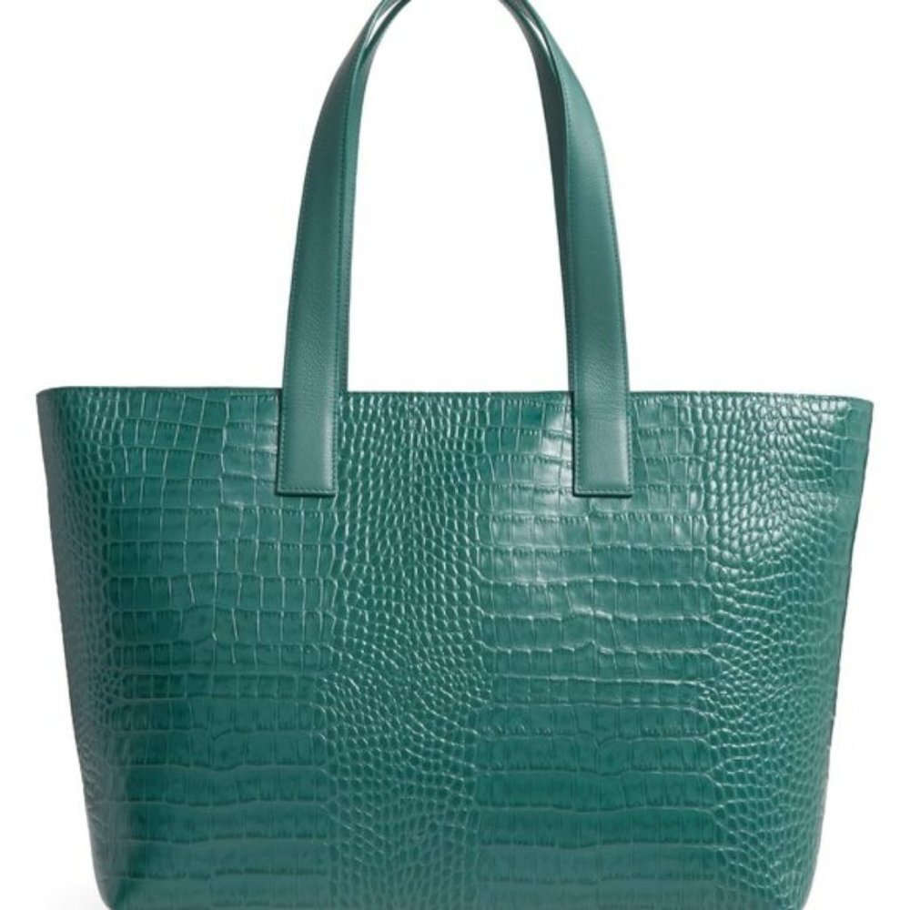 Nordstrom Celia Croc Embossed Leather Tote